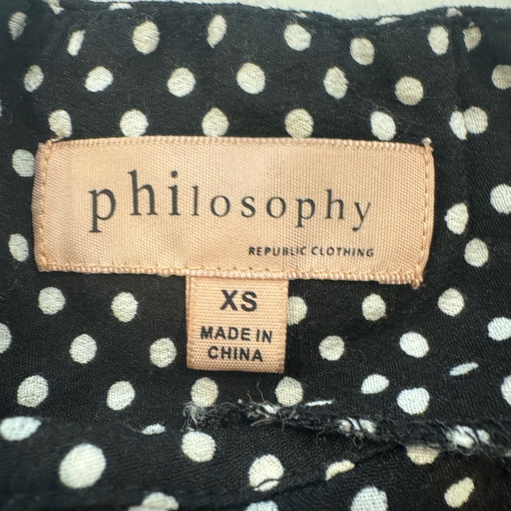 Philosophy Black and White Polka Dot Blouse